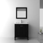 Floor standing black Wooden Bathroom Cabinets / bath furniture sets