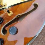 Hollow body jazz 335 electric guitar, Maple top gold hardware electric guitar