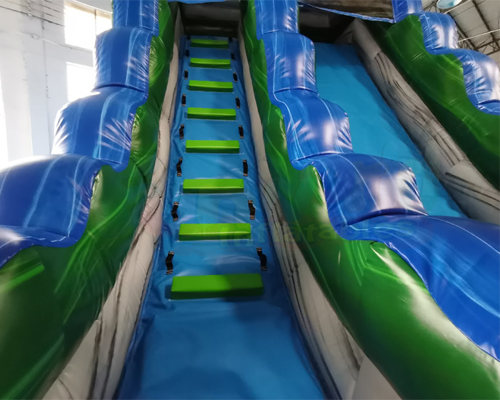 Palm Tree Blue Bounce House Inflatable Water Slide Digital Printing