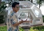Transparent Soccer Shape 4m Inflatable Jungle Bubble Tent