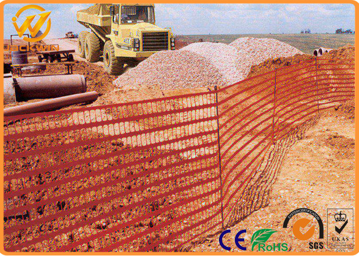 Temporary Lightweight Plastic Orange Safety Fence / Safety Net High Visibility