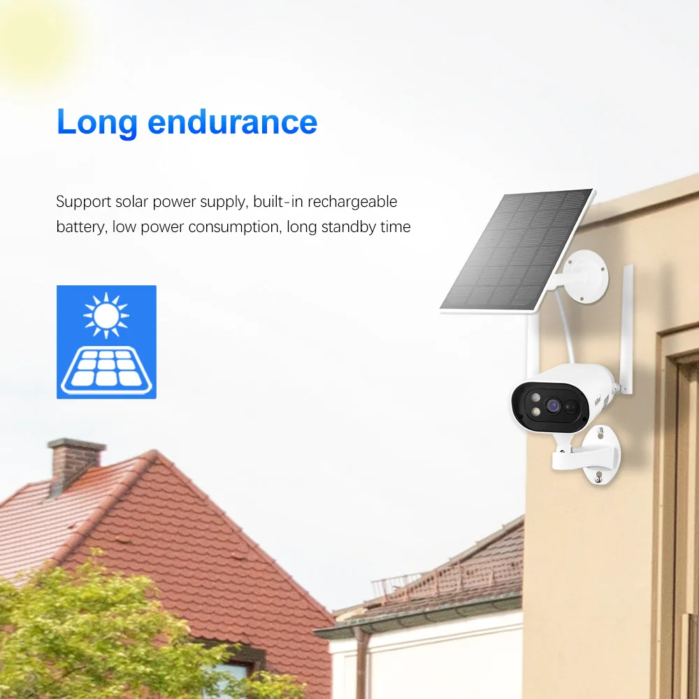 Solar Security Camera Outdoor Wireless - WiFi Rechargeable Battery Powered Camera with Solar Panel