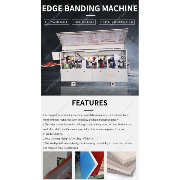 Building Material Shops Woodworking Compact Edge Bander with 5 Functions in 5.92kW Power