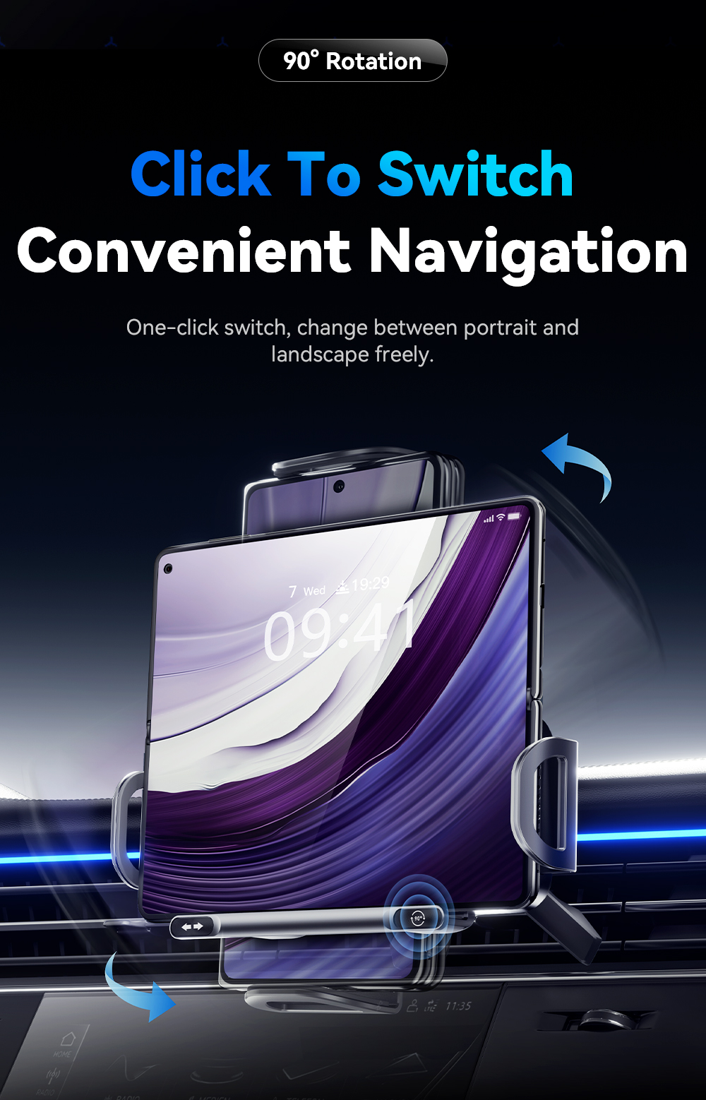 Nonslip Silicone Car Cell Phone Mount Scratch Resistant 15W