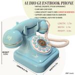 32GB Clear Sound Telephone Guest Book Wedding Blue For Baby Showers Events