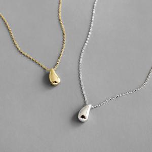 Wholesale Lanciashow 925 Sterling Silver Gold Plated Teardrop Pendant Chain Necklace from china suppliers