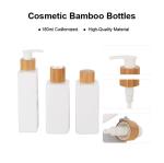 180ml White Lotion Cosmetic Bamboo Bottle With Bamboo Cap
