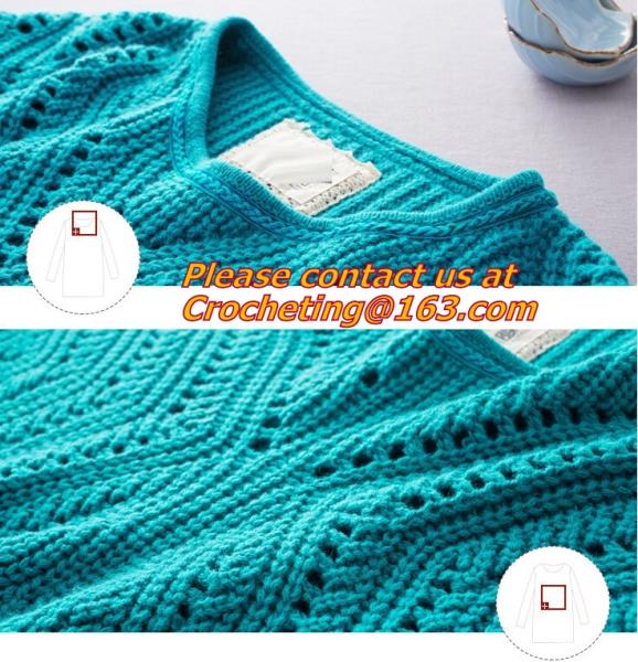 Crochet, Knitted Pullover Women Fashion O-neck Hallow Out Tricot Crochet Medium