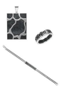 Wholesale Men's Cross Necklace Ring And Pendants Set Sweater Chain Alloy Jewelry Made Of Carbon Fiber For Gift from china suppliers