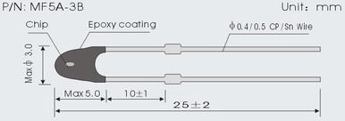 Epoxy Coated NTC Thermistors MF5A-2/3 Series 2