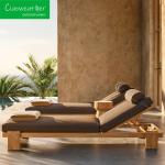 Outdoor Garden Villa Resort Furniture Teakwood Lying Bed Set with Sunshine Beach