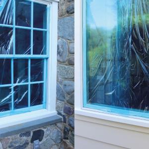 Wholesale Polyethylene Anti UV Blue Color Self Adhesive Stretch Film For Temporary Glass Window from china suppliers