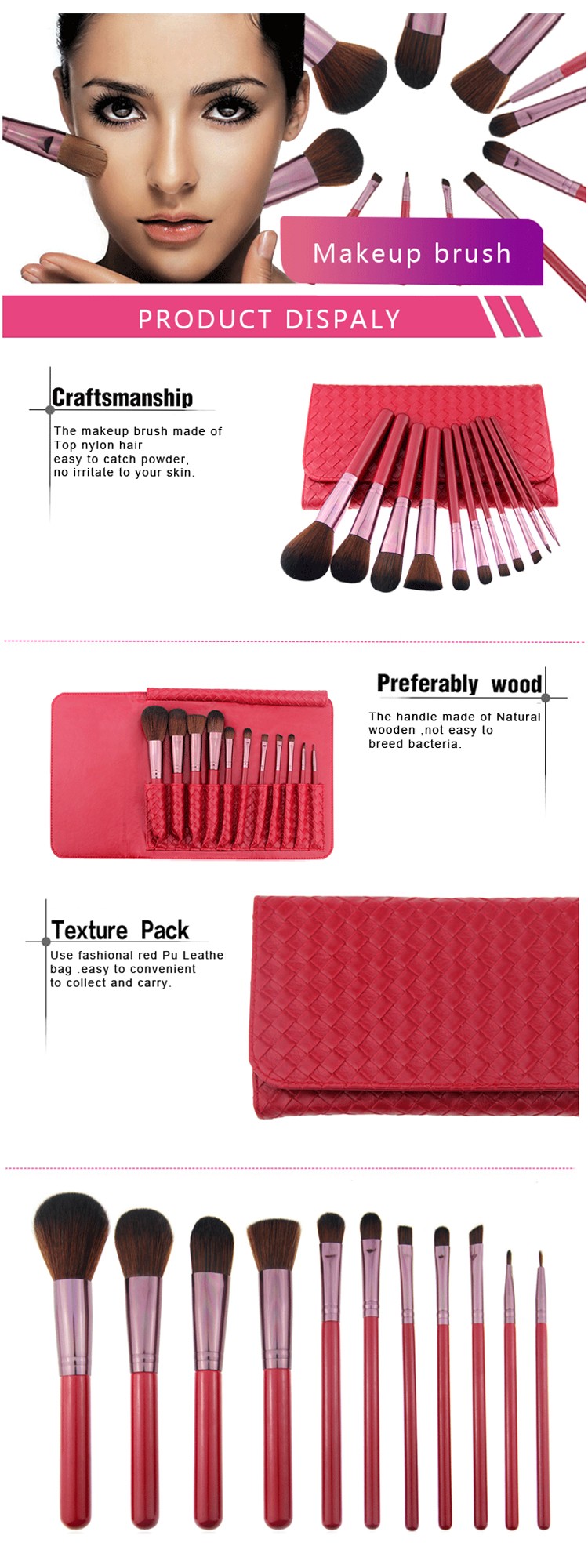 Makeup Brushes Face Eyes Cosmetic Tools Popular With Soft Bristles