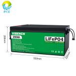 Visench Direct factory 12V 24V 100Ah 120Ah 200Ah Deep 6000 Cycles Solar Lifepo4