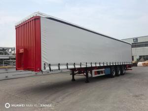 Wholesale 1310mm Wheel Base Steel Side Curtain Semi Trailer For 3 Axle Truck Transporting Goods from china suppliers