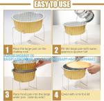 180mm Diameter 920ml Smooth Wall Gold Disposable Tin Foil Tray Aluminium Foil