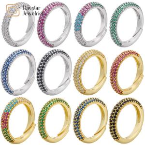 Wholesale Diamond Eternity Rings 18k Gold Jewelry Adjustable Opening Zircon For Women from china suppliers