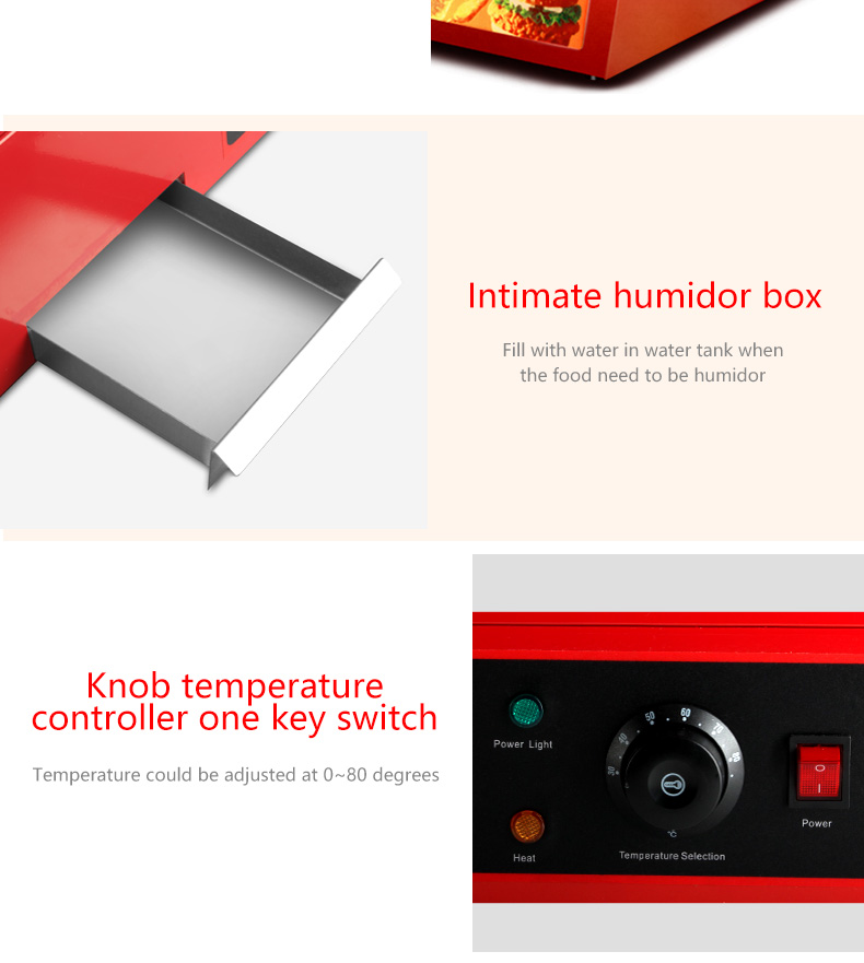 Commercial Mini Electric Food Display Warmer Showcase with Three Layers 380x460x600mm