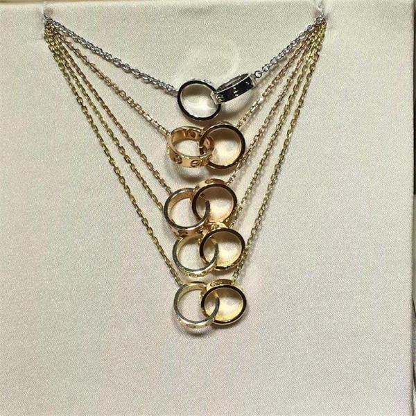 C double ring necklace 18k gold white gold yellow gold rose gold bracelet Jewelry factory in Shenzhen, China