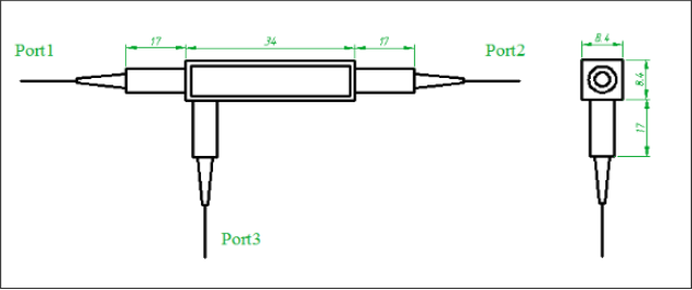 1064nm Optical Fiber Circulator Optical Fiber Parts Single Mode With FC APC Connector 0