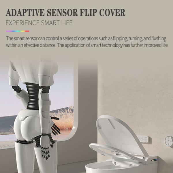 Elongated Bowl Smart Toilet Equipped With Siphon Jet Flushing Method