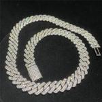 925 Sterling Silver Vvs Moissanite Cuban Chain Bracelet 14mm Miami Cuban Link