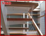 Steel Cable Stair VK71SC Aluminum Baluster Treed BeechGlass Handrail 304