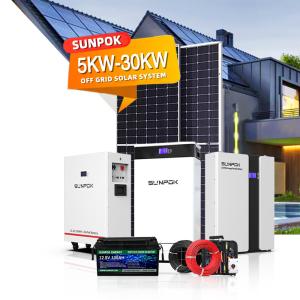 Wholesale Sunpok 5Kw 6Kw 8Kw 10Kw 11Kw 12Kw 15Kw 20Kw Off-Grid Photovoltaic Complete Set Solar Energy Off Grid Home Power Systems from china suppliers