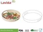 Dishwasher Safe Bamboo Fiber Big Round Serving Tray With Christmas Pattern