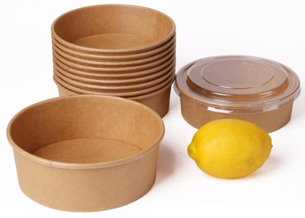 100% Eco Friendly Disposable Kraft Paper Salad Bowl paper bowl food container
