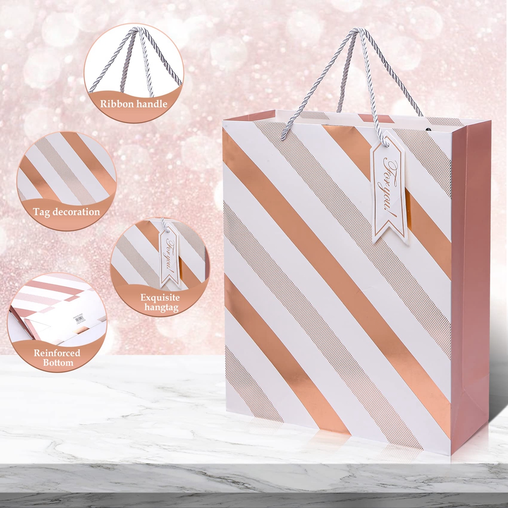Custom Pattern Type White Cardboard Shopping Tote Paper Bag For Boutique With Custom Color