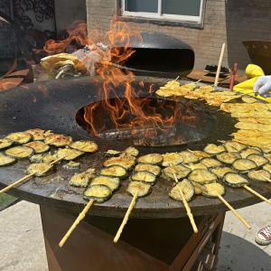 Wholesale Outdoor Kitchen Corten Steel Charcoal / Wood BBQ Grill With Removable Ash Catcher from china suppliers