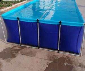 Wholesale SGS Blue Laminated Tarpaulin Fish Tank Fire Retardant For Aquaculture Fish Farming from china suppliers