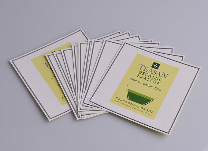 Personalized printed silver embossing self adhesive artpaper labels for green tea packaging