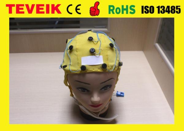 Medical Supplier of Neurofeedback Yellow Integrated 20 leads EEG Cap for EEG