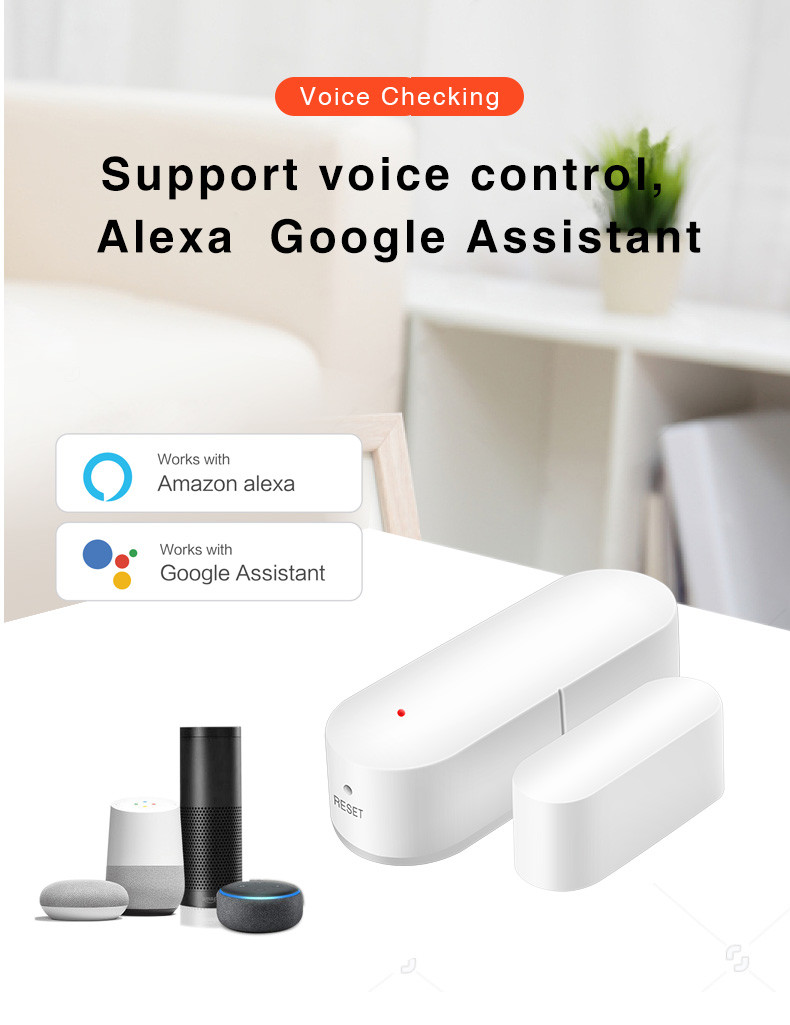 Zigbee Tuya Smart Door And Window Sensor Through App Remote Control Support Voice Control Alexa Google Assistant