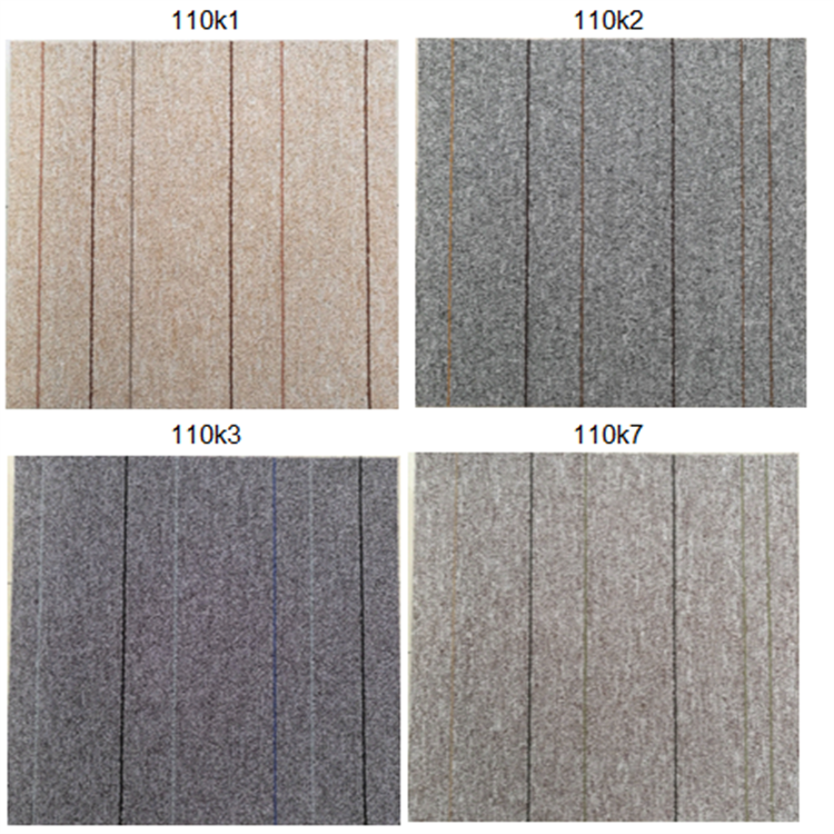 Solid color and stripe pattern loop pile PP office carpet tile