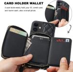 iPhone 12/12 Pro crossbody bag, RFID shielded PU leather strap bracket with card
