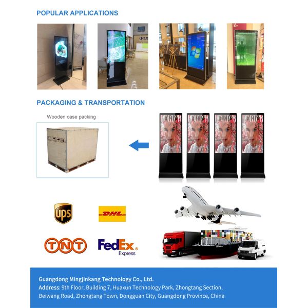 75 Inch Floor Standing Digital Signage Android OS with CMS