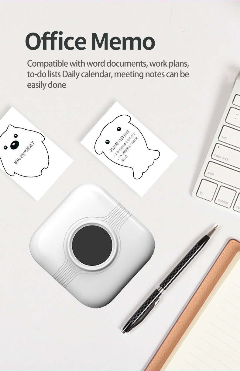 Wireless Bluetooth WiFi Mini Inkless Printer Color Sticker ODM