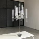Tall Glass Crystal Candelabra 5 Arm 9 Arm Wedding Table Centerpiece