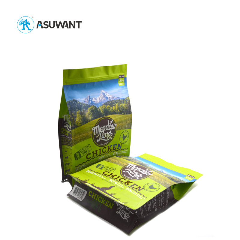 Glossy Flat Bottom Side Gusset Bag Pet Food Bag 1kg Large For Dog Cat Food