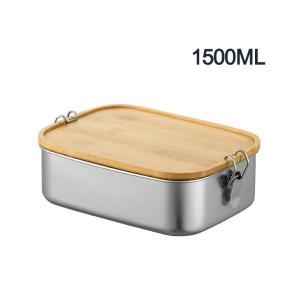 Wholesale Rectangle Metal Bento Lunch Box 1500ml Double Buckle Steel Bento Lunch Box from china suppliers