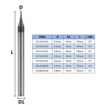 Square / Ball Nose Micro End Mills 2 Flutes Shank Diameter 4mm