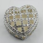 Shinny Gifts Handmade Plywood Jewelry Box Heart-shaped Box Decorative Jewelry
