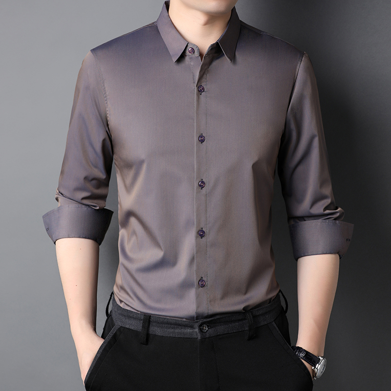 Formal Men's Plus Size Shirt with Viscose Lining and Long Sleeves in Polyester Cotton