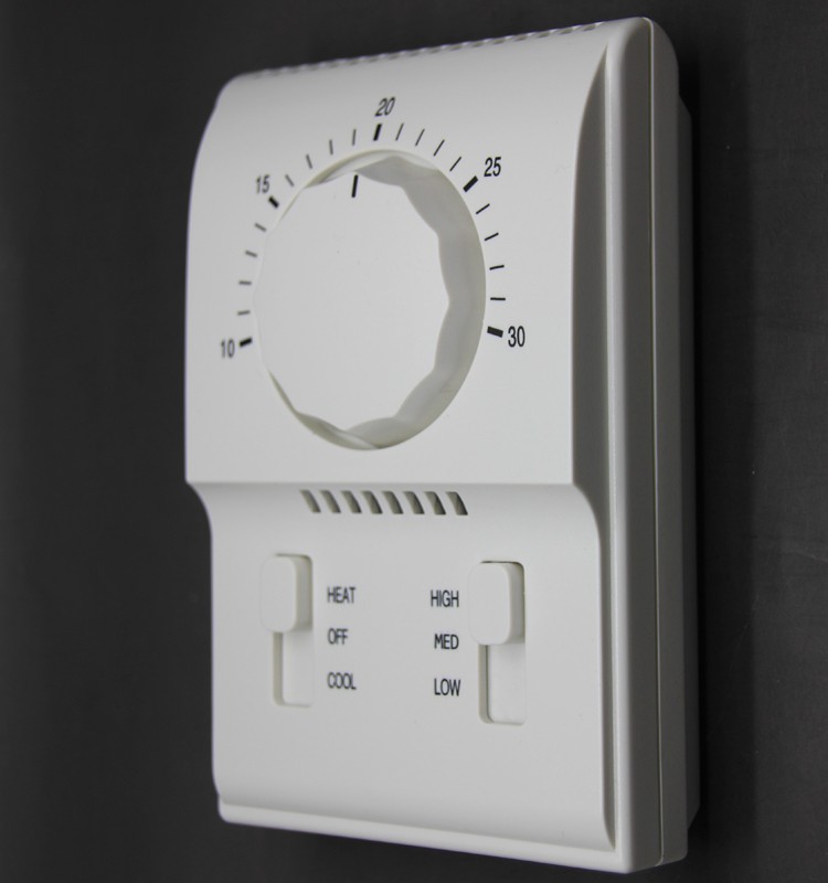 AC220V Room and Fan Coil Thermostat Working with 3 Speed Fan