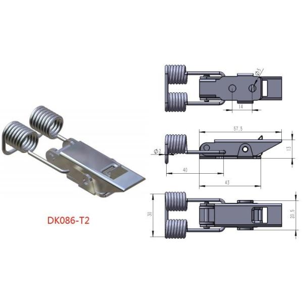 Self-Locking Double Sided Spring Loaded Toggle Latch SS Safety Buckle