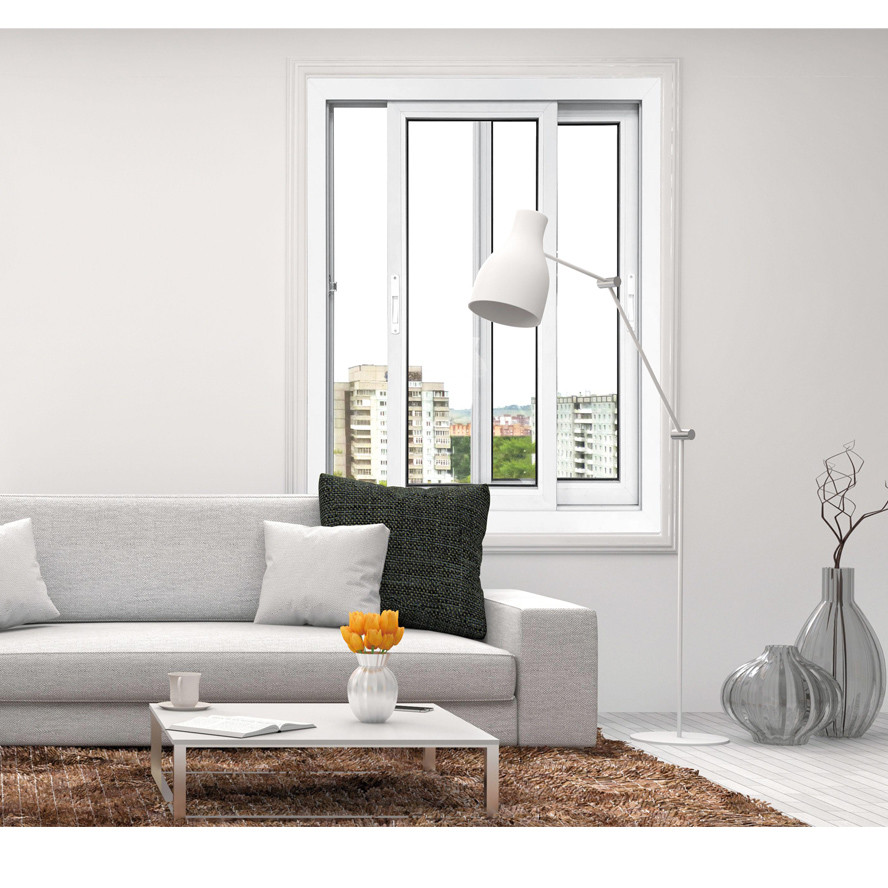 58mm Plastic Steel Sliding Windows And Door Single Tempered Glass Modern Style