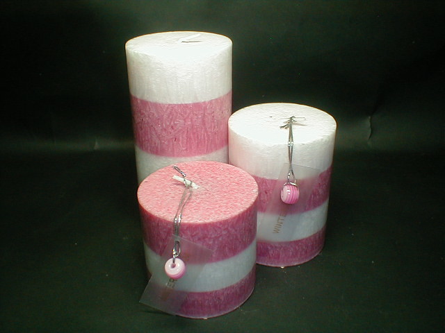 100% palm wax 2 color tones scented pillar candle with pearl and printing fragrance card